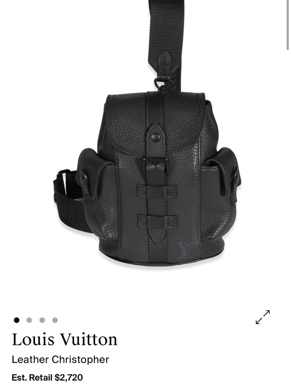 Louis Vuitton Black Leather Christopher XS Sling Backpack